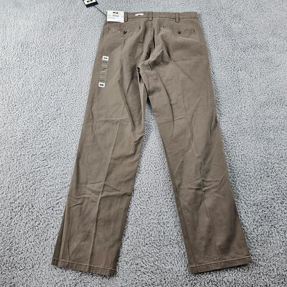 Joseph Abboud Pants 32x32 Khaki Brown Chino Comfort Stretch Preppy Casual NWT